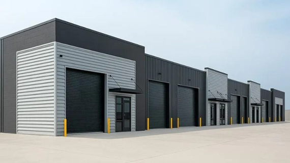 warehouse distribution PEMB exterior with dock doors